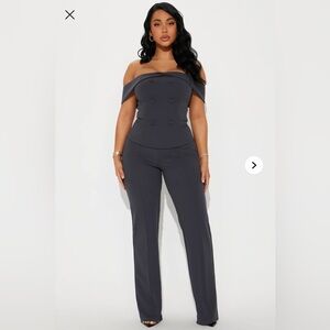 Veronica Button Up Jumpsuit - Grey